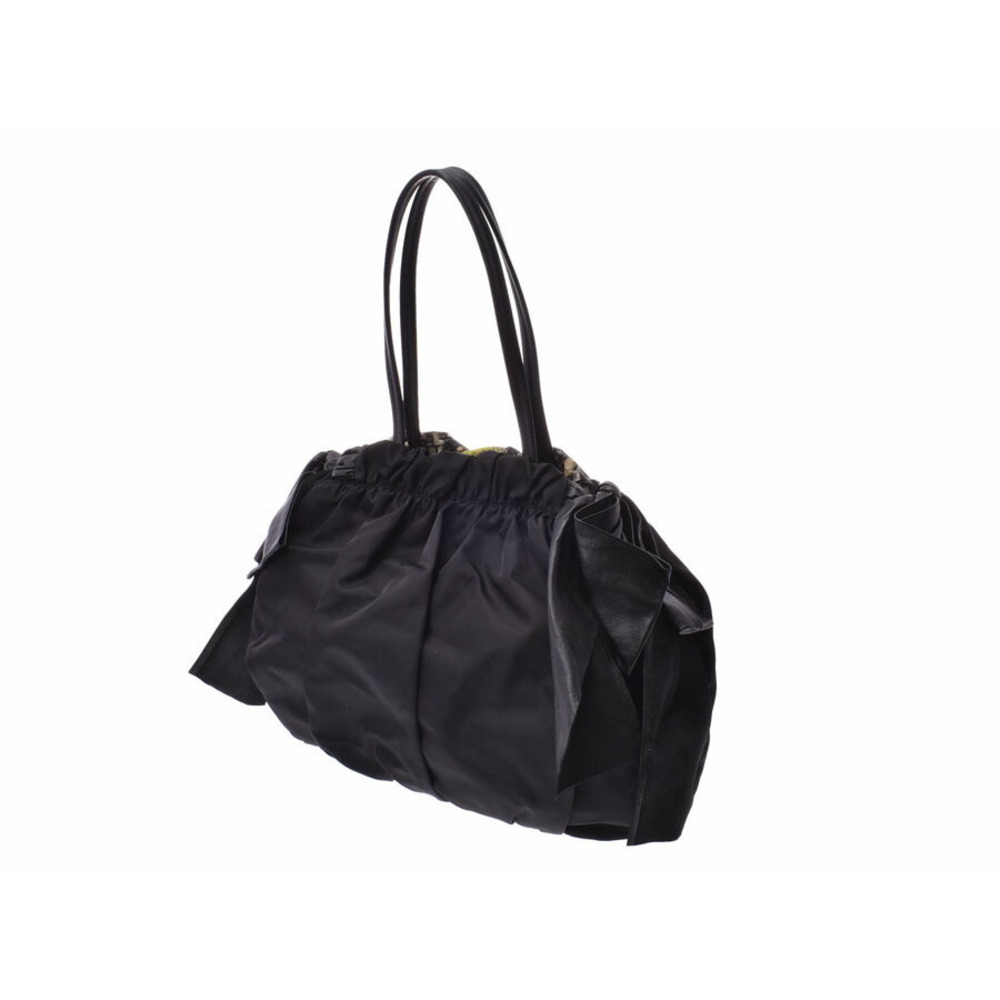 Prada Tote Bag Black Python Nylon Nappa - image 2